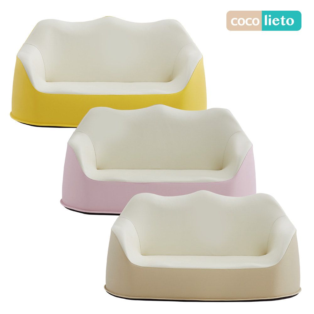 [Lieto Baby] COCO LIETO Macaron Baby Sofa for 2 people_Correct posture, infant sofa, posture education, infant furniture_Made in Korea